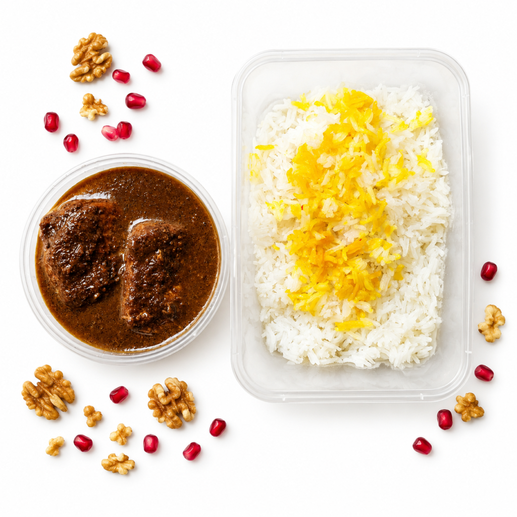 Fesenjan (Persian Walnut & Pomegranate Stew)