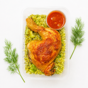 Baghali Polo ba Morgh-Ran(Dill and Broad Bean Rice with Chicken Leg)