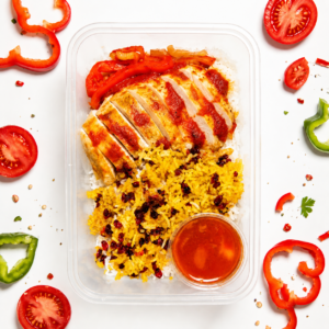 Zereshk Polo ba Morgh-Sineh (Saffron Barberry Rice with Chicken Breast)